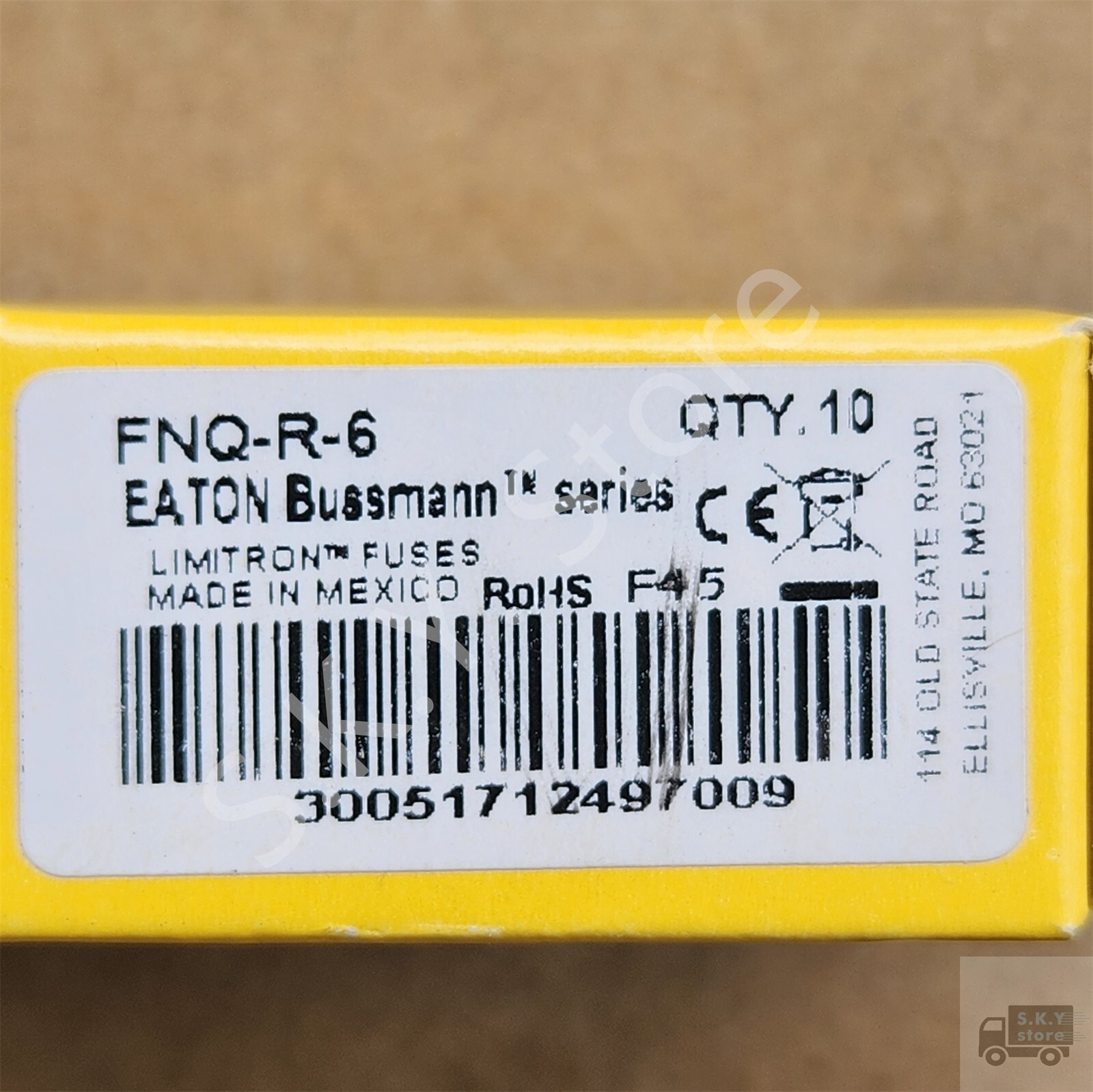 Lot of 10 NEW Bussmann FNQ-R-6 Fuse, Class CC 600Vac, NIB, Fast ship