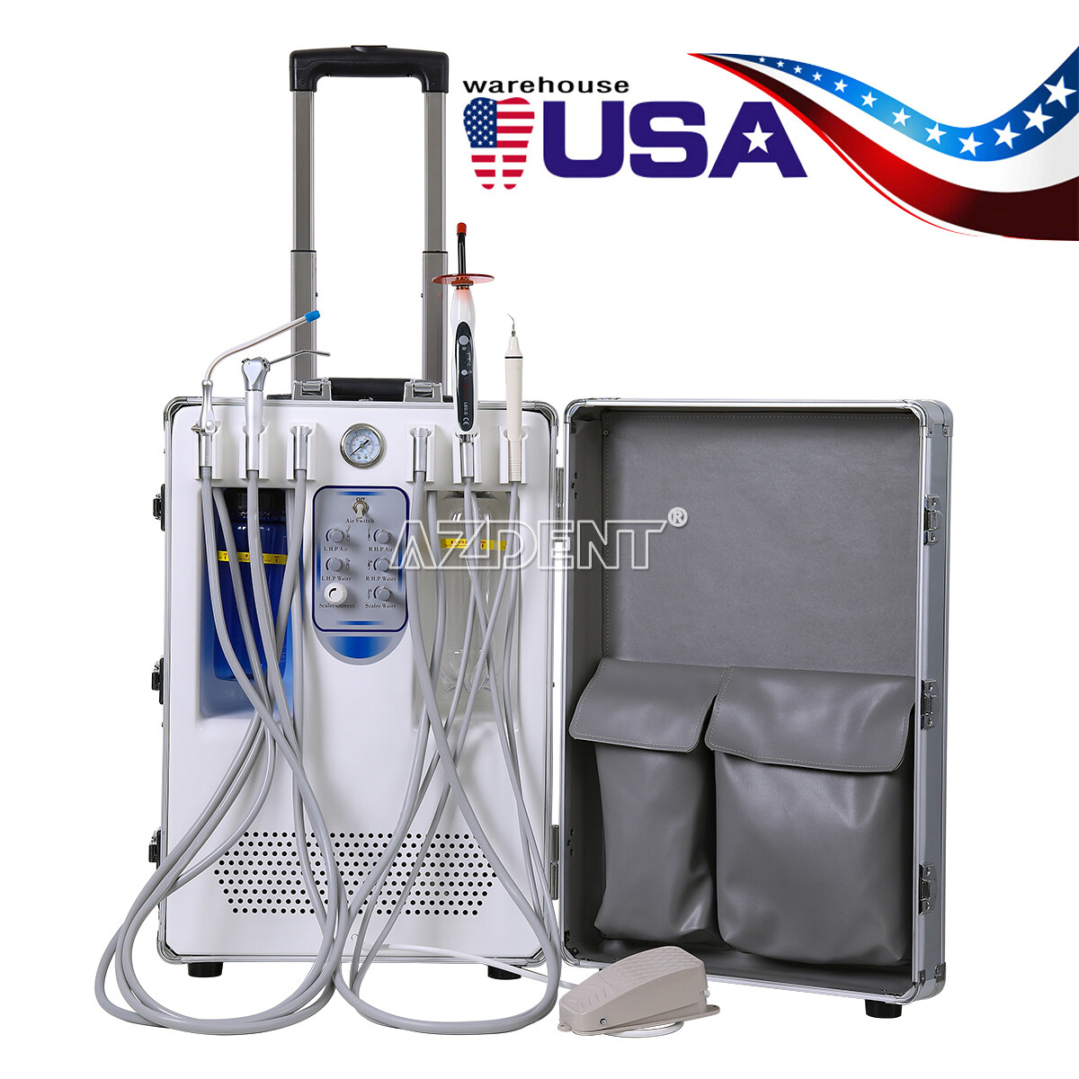Unidad de suministro dental portátil Compresor de aire de tratamiento turbina 4H