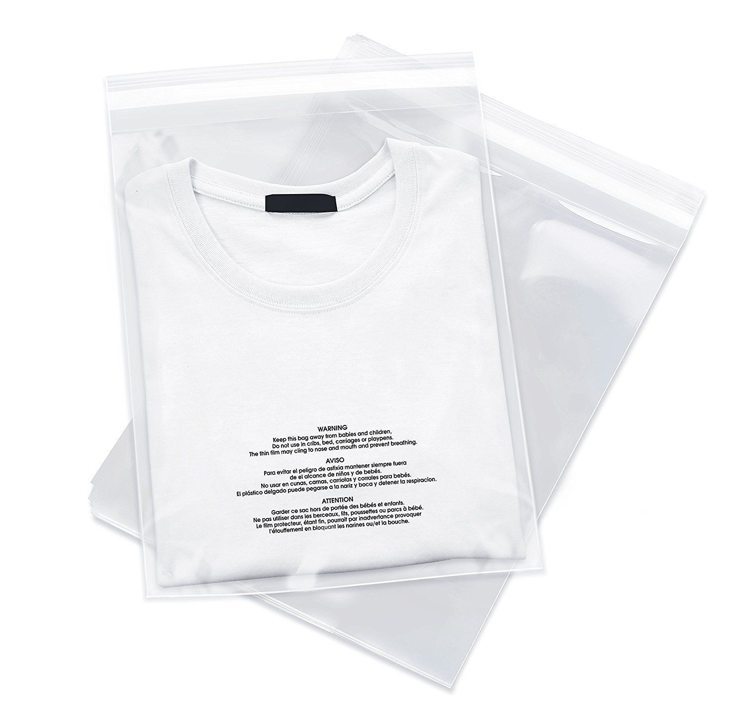 200 14×20 Poly Bags Resealable Suffocation Warning Clear Merchandise 1.5 mil
