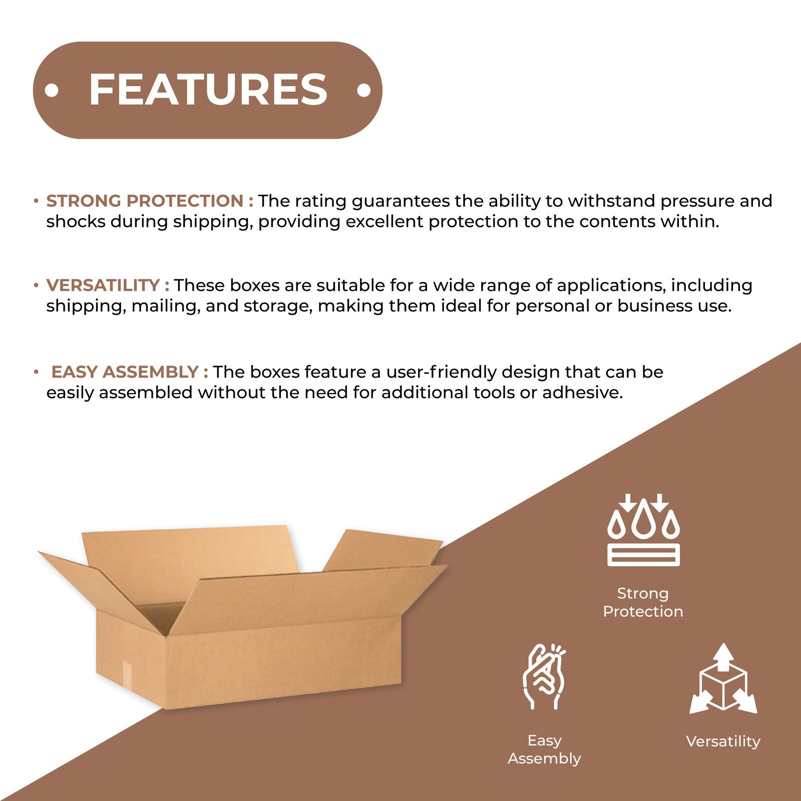 20 x 15 x 6″ Flat Corrugated Boxes, ECT-32 Brown Shipping/Moving Boxes 25 Boxes