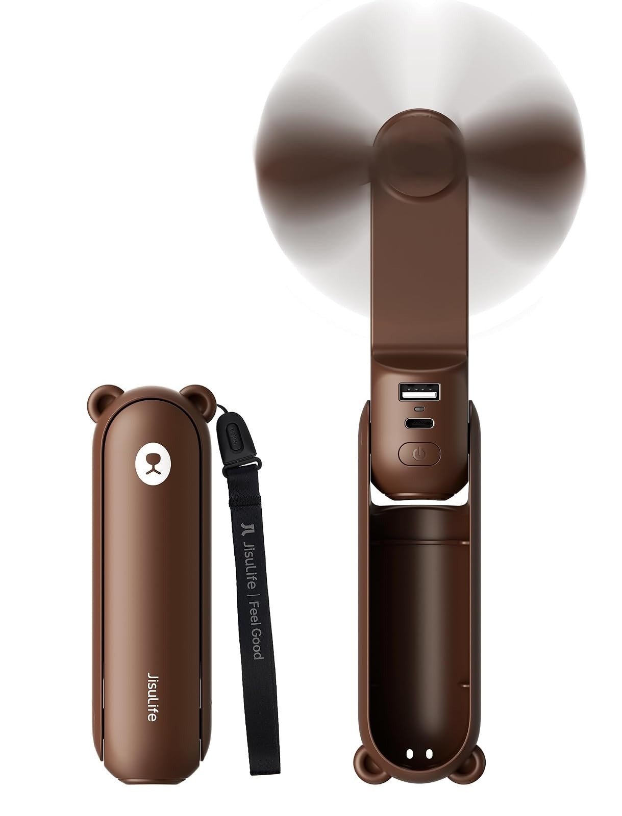 JISULIFE 3 IN 1 Portable Fan with Power Bank & Flashlight – USB Rechargeable