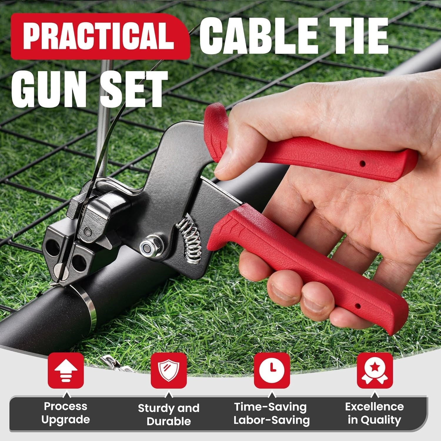 Stainless Steel Zip Ties Gun Kit,Heavy Duty Outdoor Fastening Cable Tie Tool Set