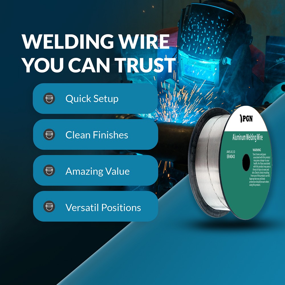 (2 x 1-Lb Spools) PGN ER4043 .035″ MIG Aluminum Welding Wire