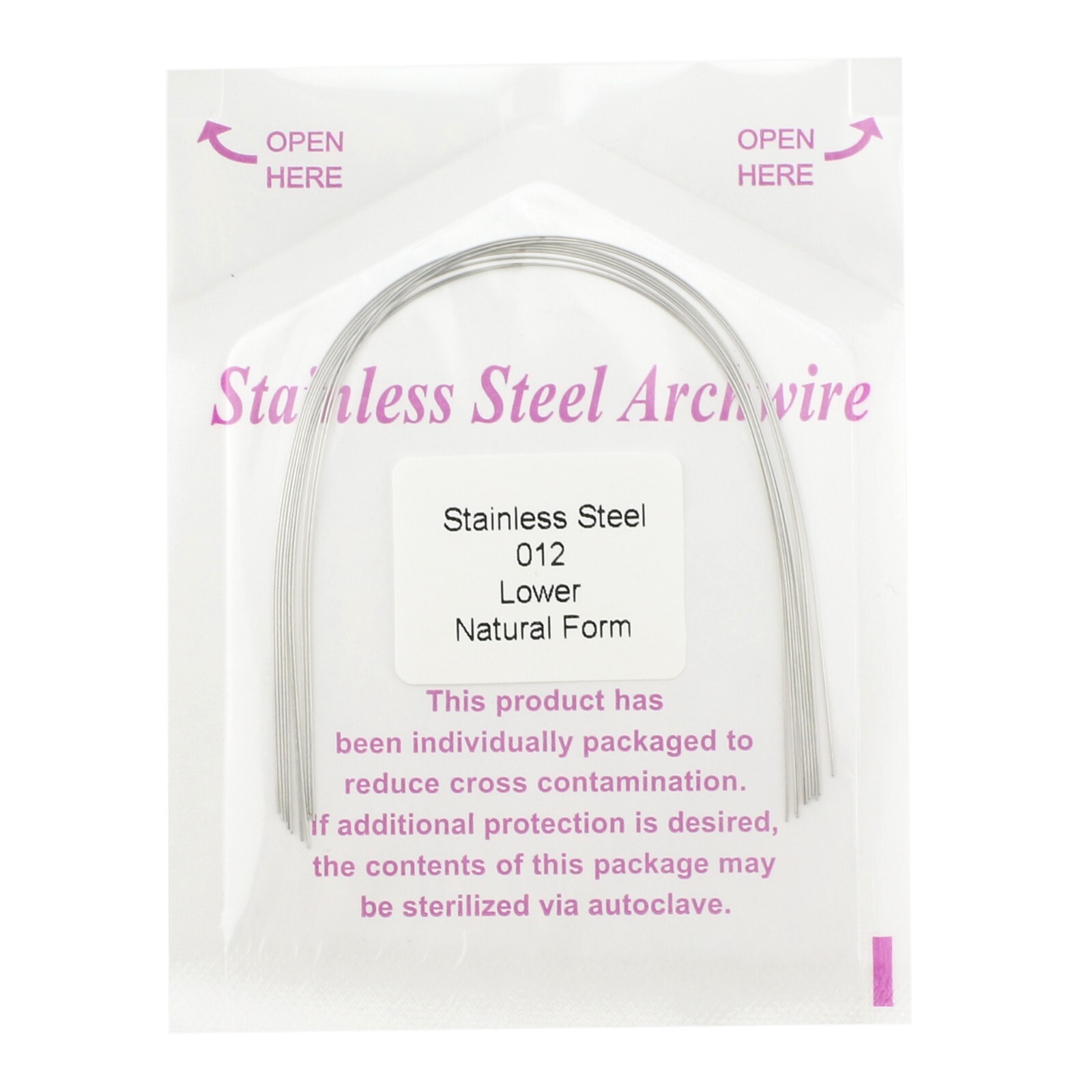 Dental Orthodontic Arch Wire Round Stainless Steel 12 14 18 Natural Upper Lower