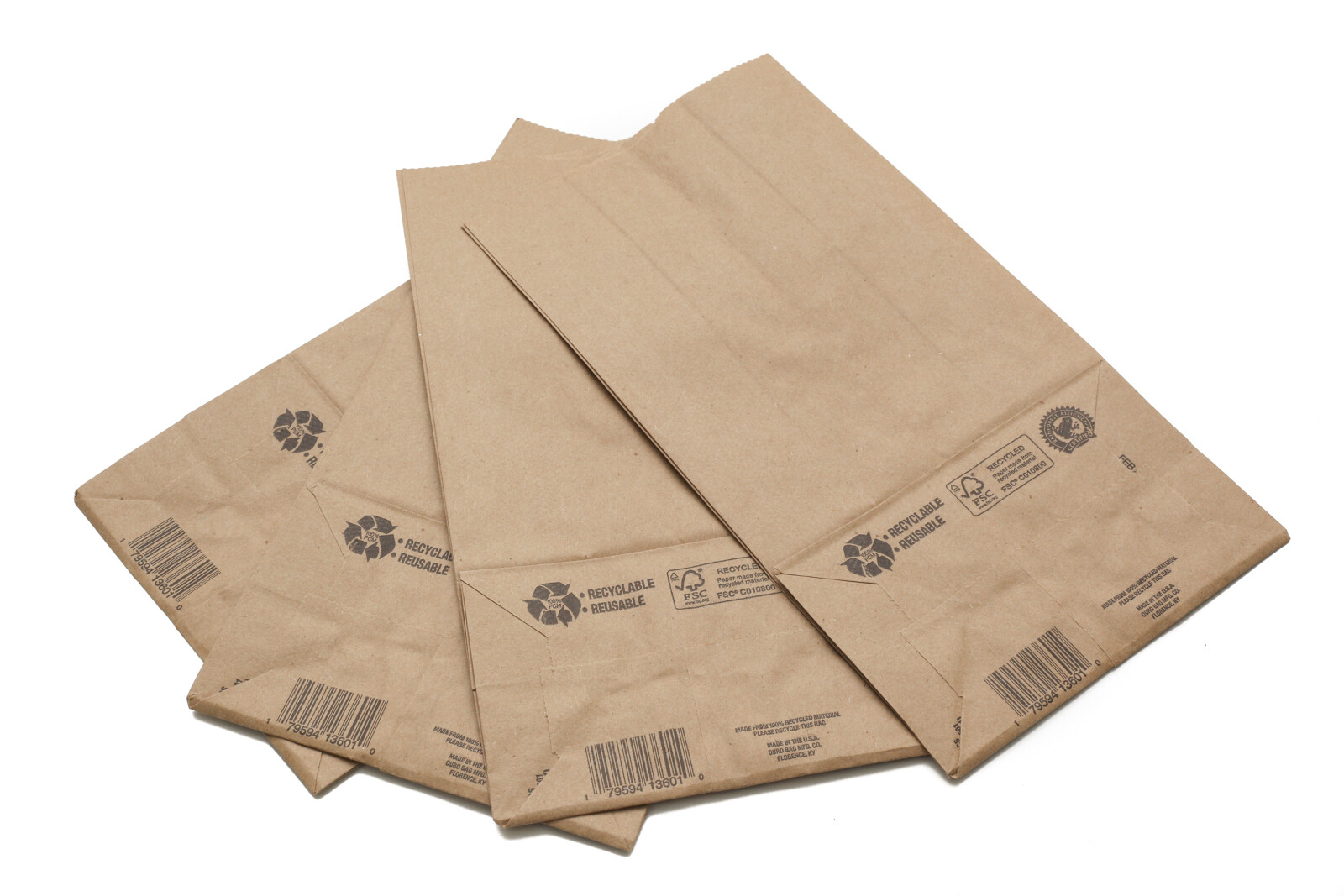 6# KRAFT BAGS 13601 Reusable Recyclable 500 Count Made of 100% Recycled Material