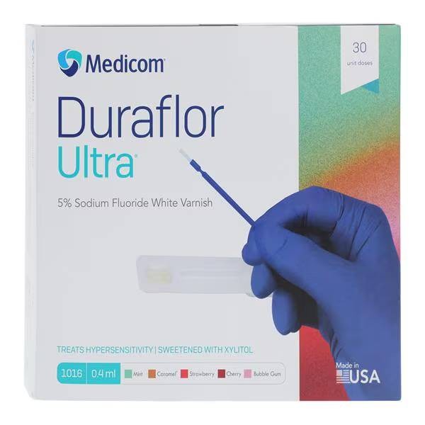 Medicom 1016-ST30 Duraflor Ultra Dental Fluoride Varnish Strawberry 30/Pk