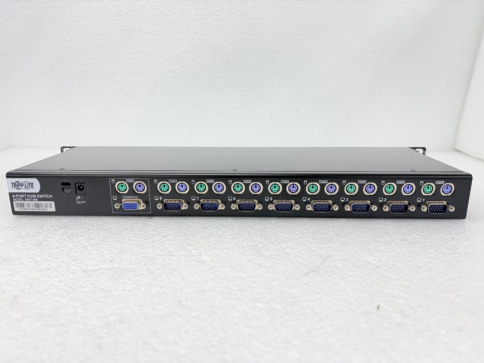 Pre Owned | Tripp Lite B007-008 8-Port KVM 1U Rack-Mount Switch Only – Black
