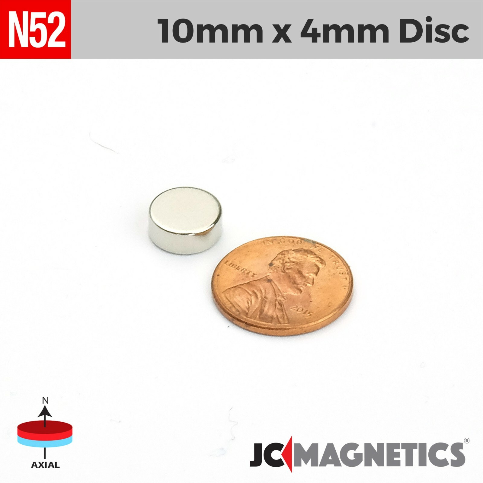 10mm x 4mm 3/8″ x 5/32″ N52 Super Strong Disc Rare Earth Neodymium Magnet 10x4mm