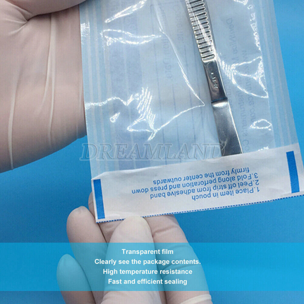 Sterilization Pouches- 3.5 » x 10 » Dental Medical Self Seal Pouch Bag 200 Bags