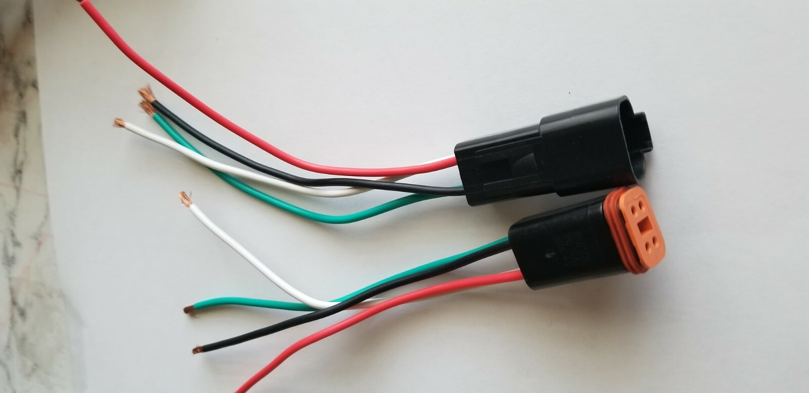 6″ Assembled Black Deutsch 2,3,4,6,8,12 Pin,14 AWG waterproof connector wire