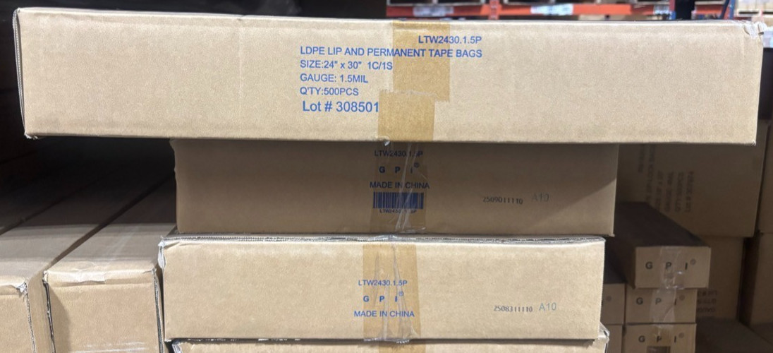 500/CS 24×30 Suffocation Warning Bags Clear, Permanent Seal with «Ready To Ship»
