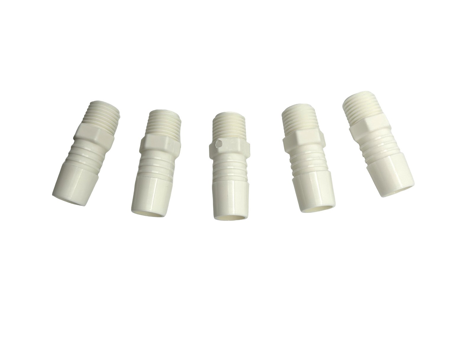 1/2 Barb X 1/4 NPT Male Threaded Adapter Fitting White Nylon Qty 5 MADE IN USA