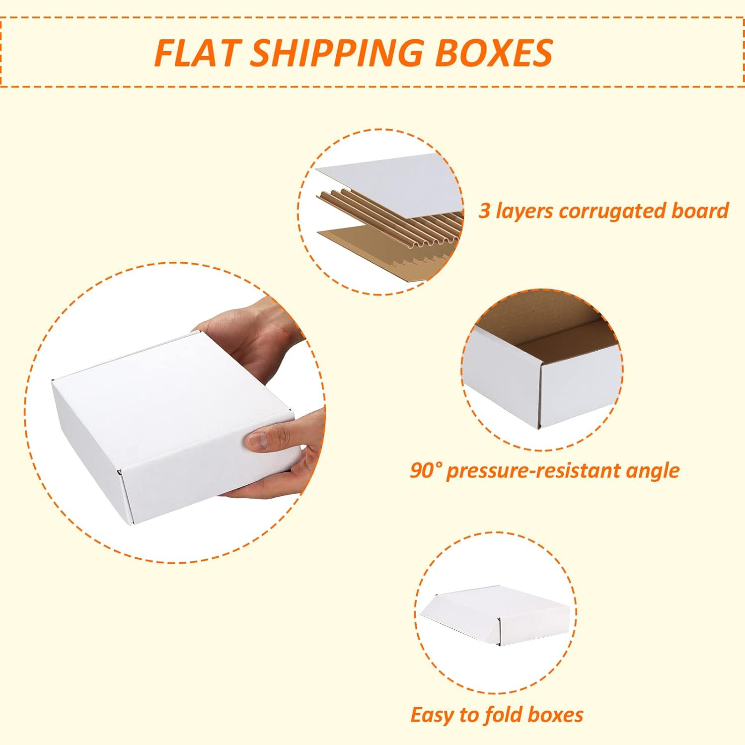 9X6X2 Inches Shipping Boxes Set of 50, White Corrugated Cardboard Box Literature
