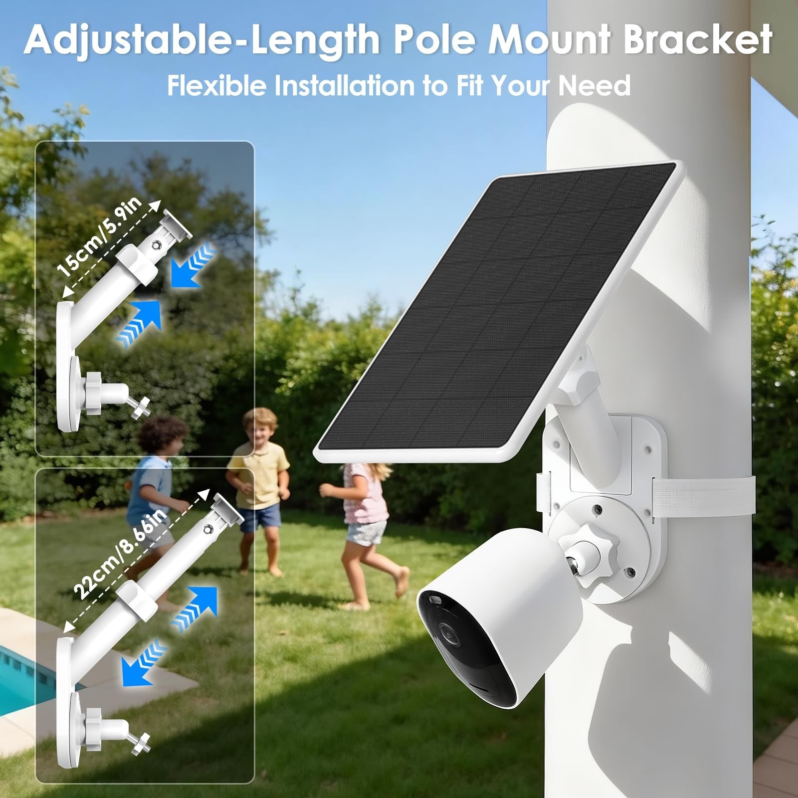 Adjustable Wall/Pole Mount for Ring Cameras & Solar Panels, Universal 2-in-1 …