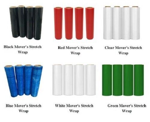 Movers Stretch Wrap Hand Plastic Shrink Film 20″ x 1000′ – Multiple Colors