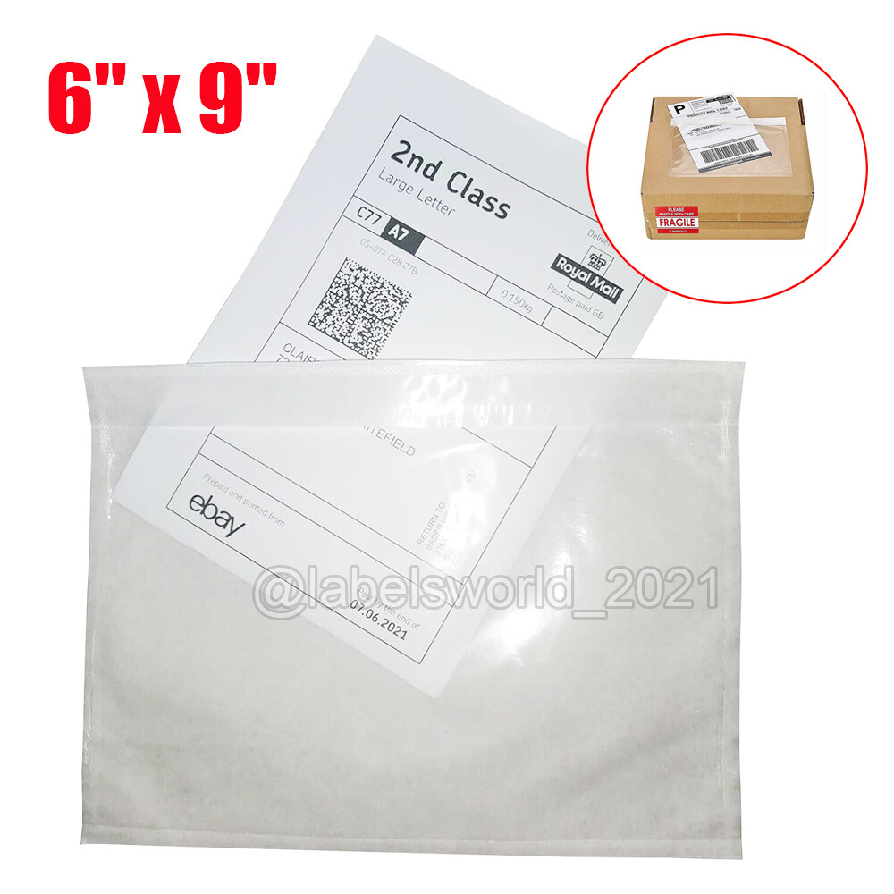 6″ x 9″ Clear Packing List Invoice Shipping Label Self Envelopes Pouches Bag USA