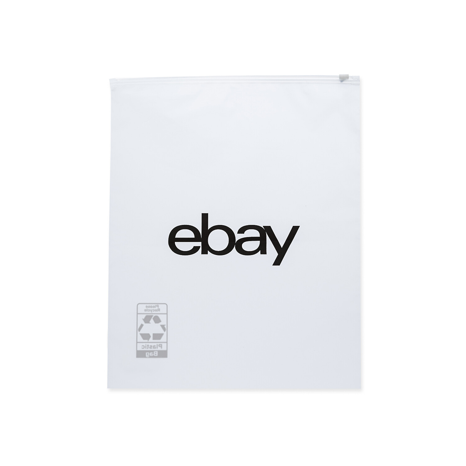7.5″ x 9.5″ Frosted Zipper Clothing Bags – Black Logo
