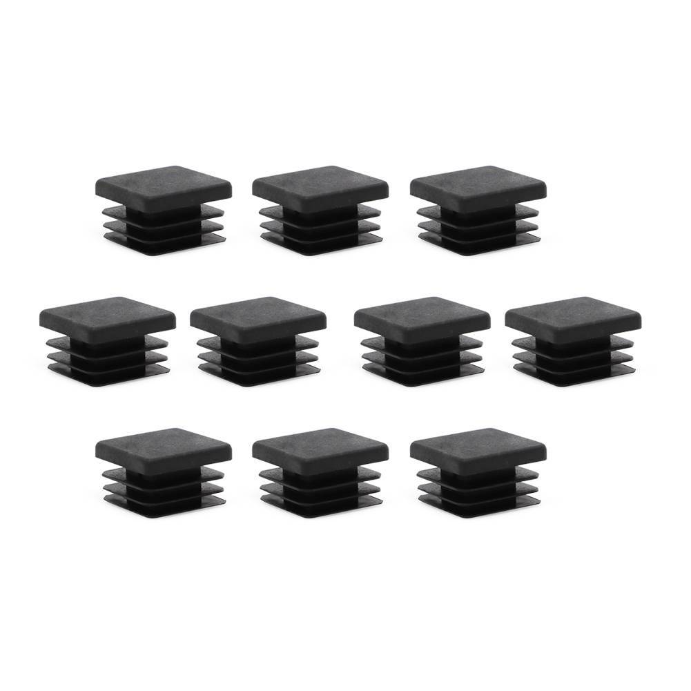 10pc 1″ 1 Inch Square Plastic Plug Tubing Post End Cap Chair Glide Inserts 1×1