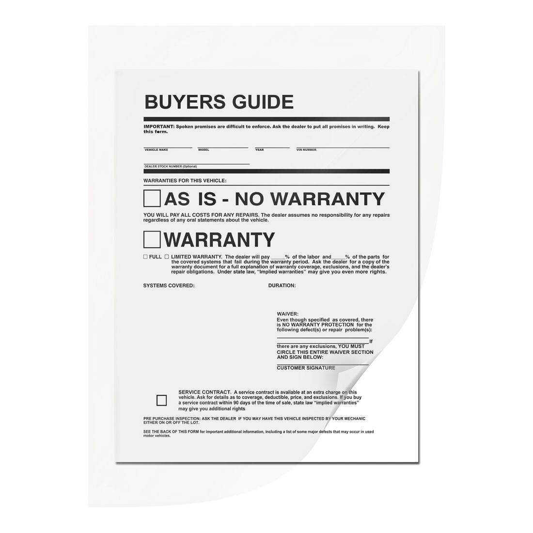 Static Cling Form Holders Buyers Guide Car Dealer Paperwork