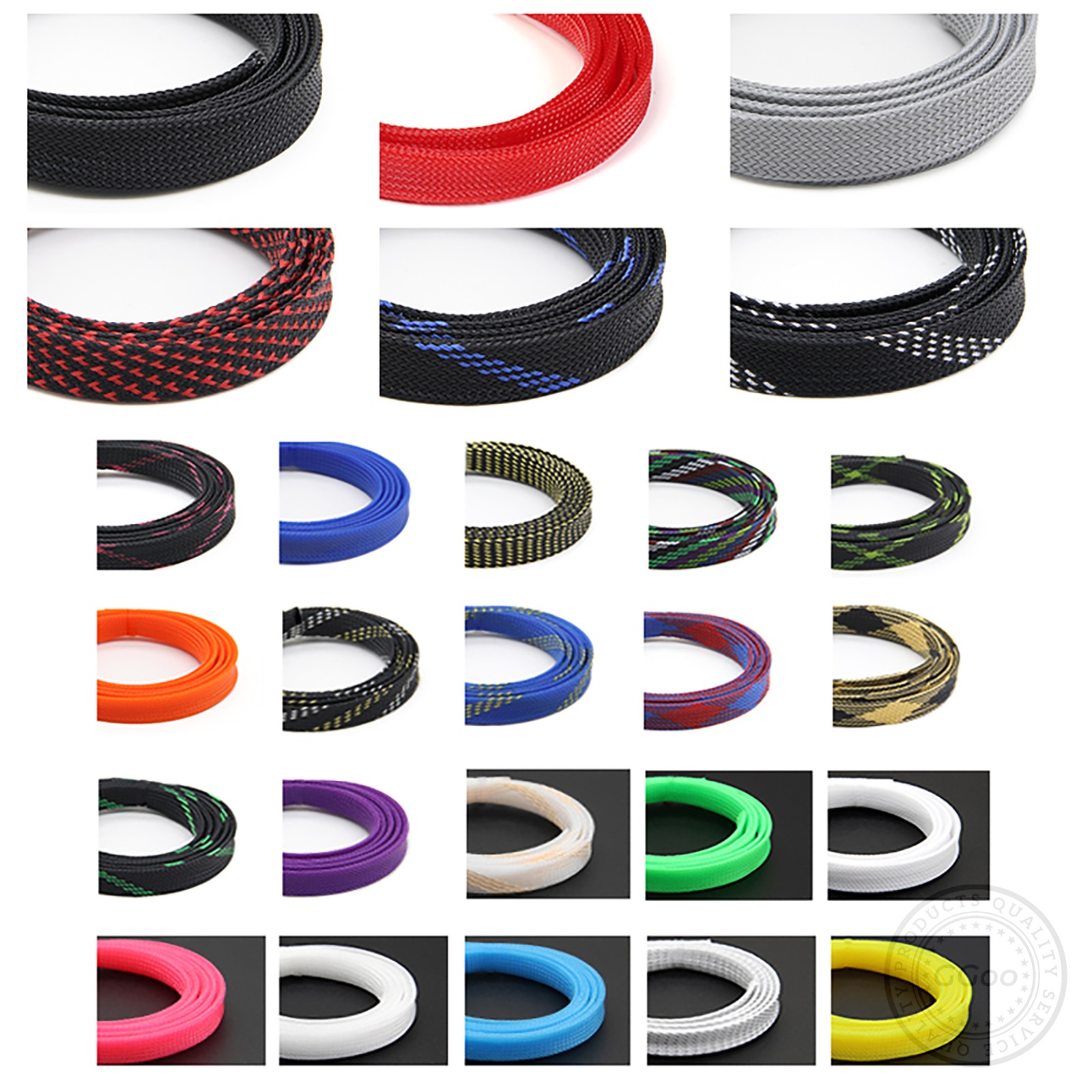 ALL SIZES & COLORS PET Expandable Wire Cable Sleeving Sheath Braided Loom Tubing