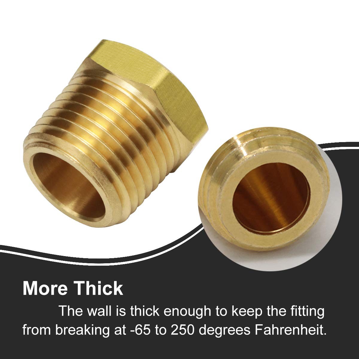 1/2 Inch NPT Male Thread to 1/8 Inch NPT Female Reducing Brass Pipe Fi