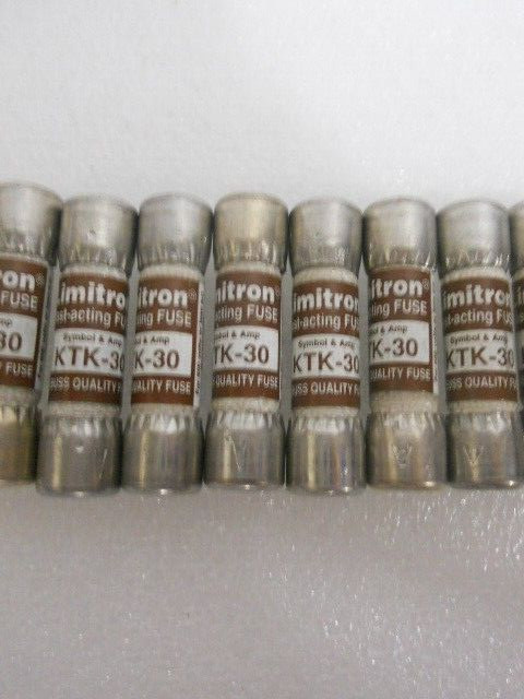 Nice Lot Bussmann Limitron KTK-30 Amp Fuses Class CC 600 Volts
