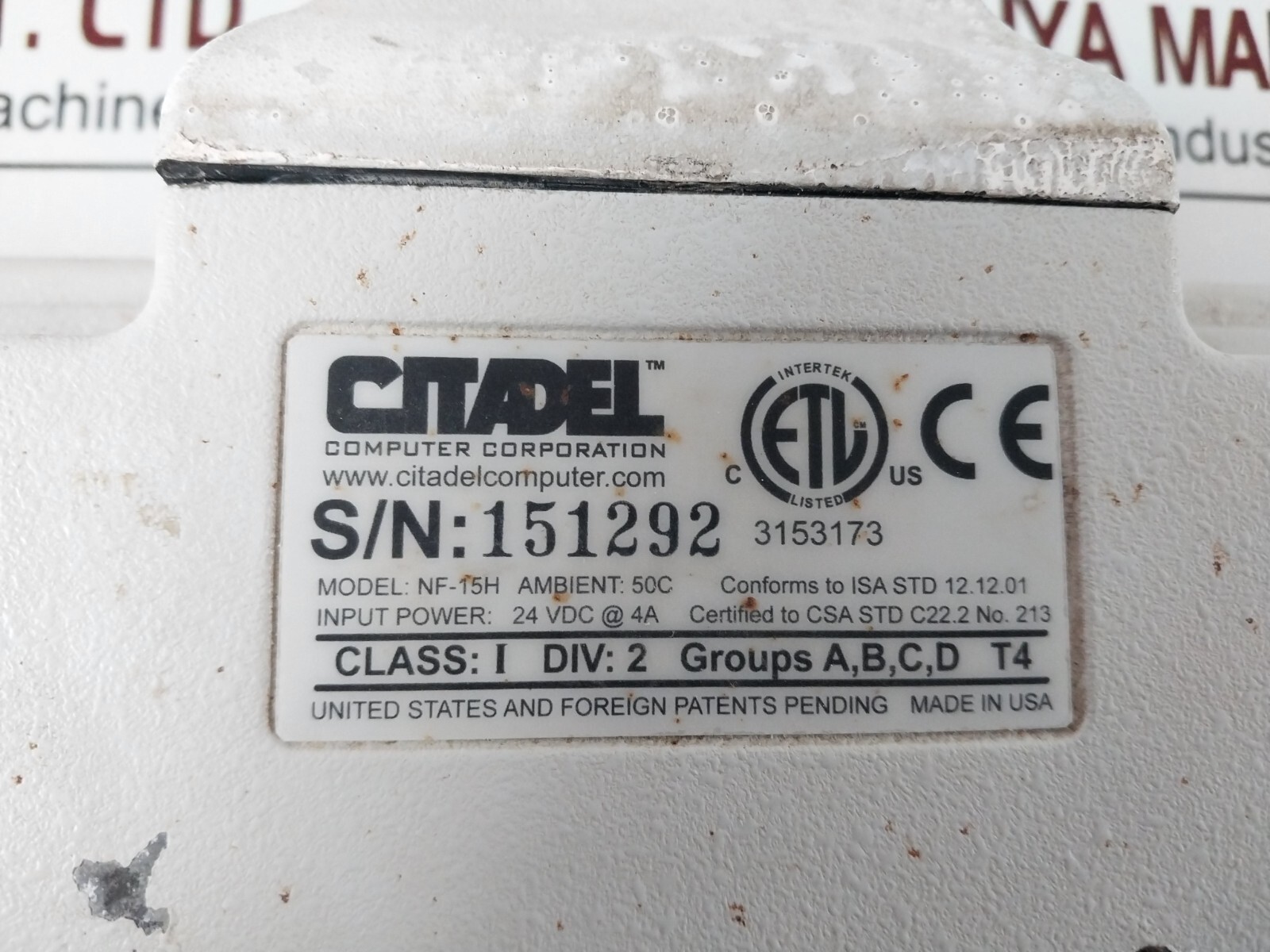 Citadel Netforce NF-15H Display Panel (Not Working)