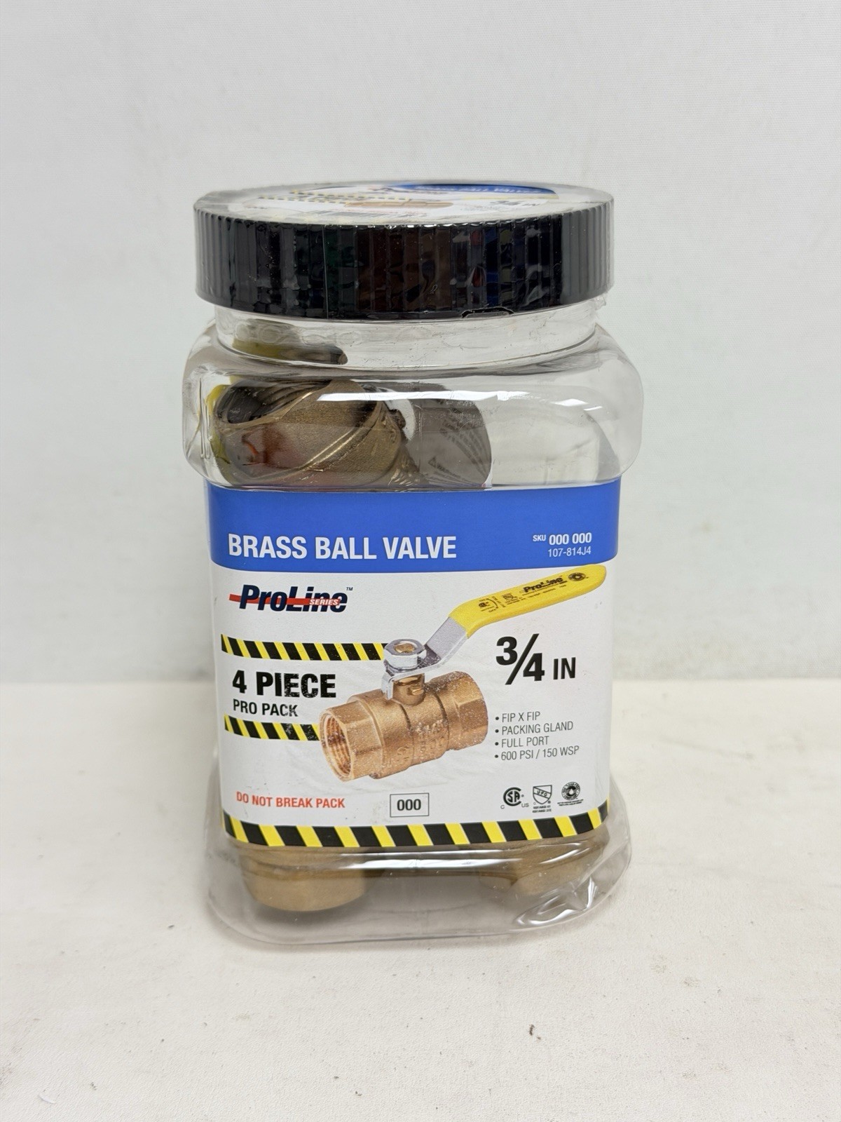 ProLine Series 3/4 in. Brass FPT Full Port Ball Valve 107-814J4 (4-Pack)