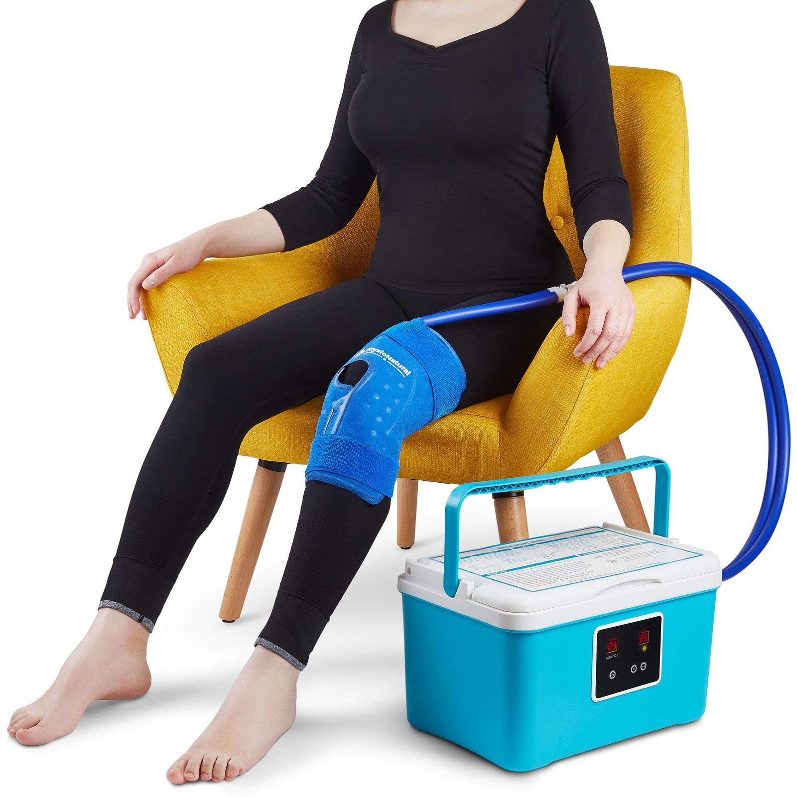PhysioNatural Cold Therapy Ice Machine for Knee 1 Count (Pack of 1), Blue