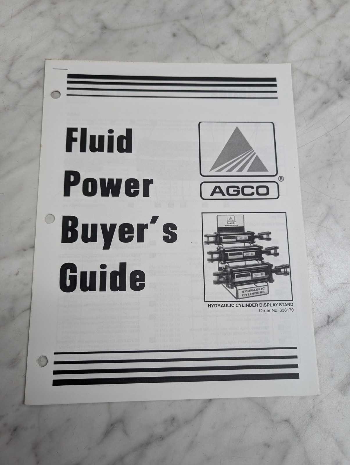 AGCO FLUID POWER BUYER’S GUIDE HYDRAULIC CYLINDER DISPLAY STAND ORDER NO 638170