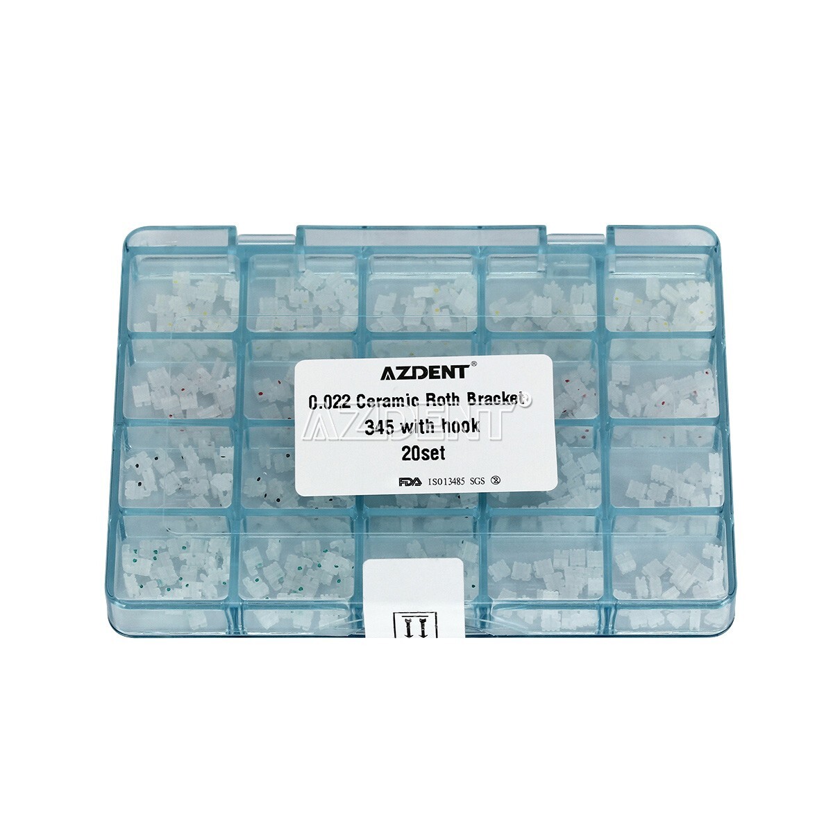 AZDENT Dental Orthodontic Ceramic Brackets Braces Roth MBT .022 Hooks 3 4 5