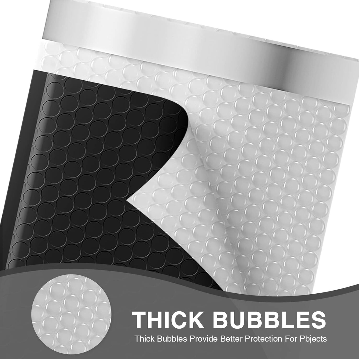 Poly Bubble Mailer 4×8″ 100pcs Small Padded Envelope Mailing Bags 4×7 Black #000