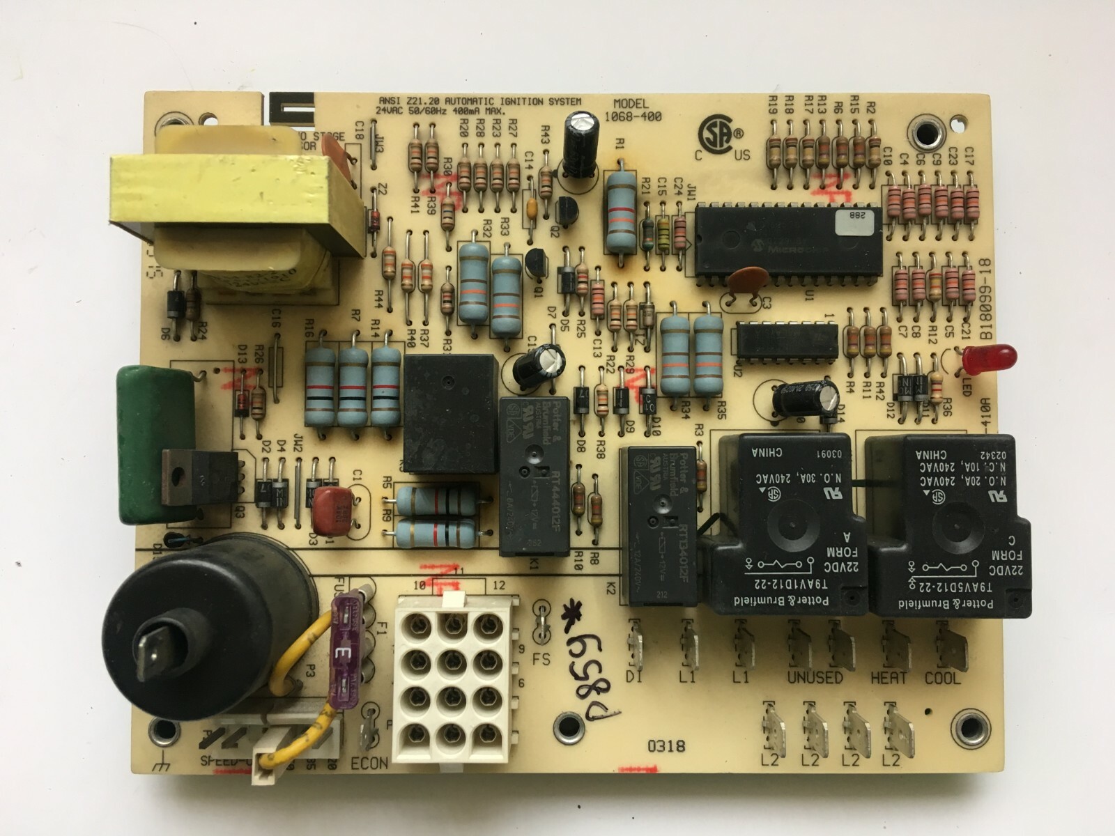 Honeywell Goodman Amana B18099-18 Control Circuit Board 1068-400 used #P859*
