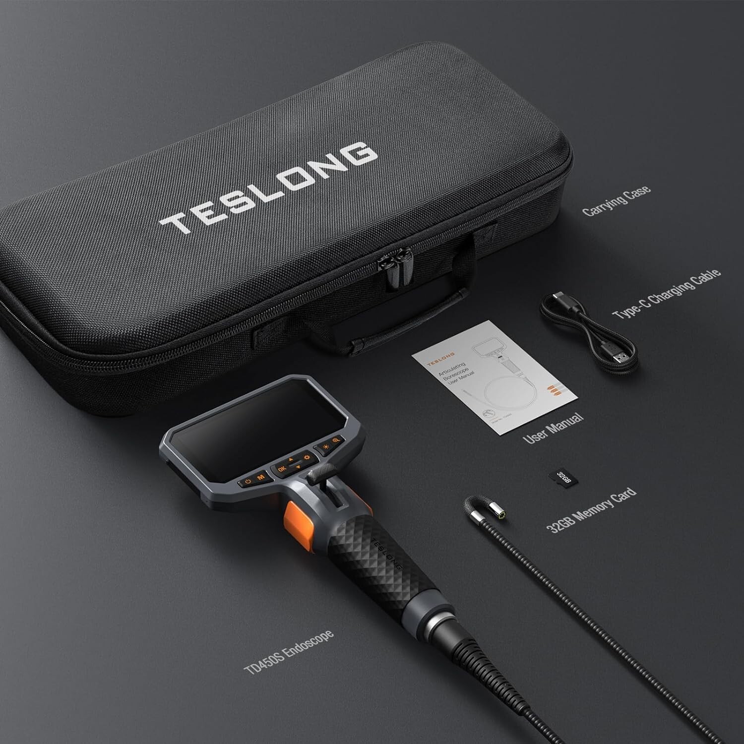 Two-Way Articulating Borescope Teslong Industrial Endoscope Inspection Camera