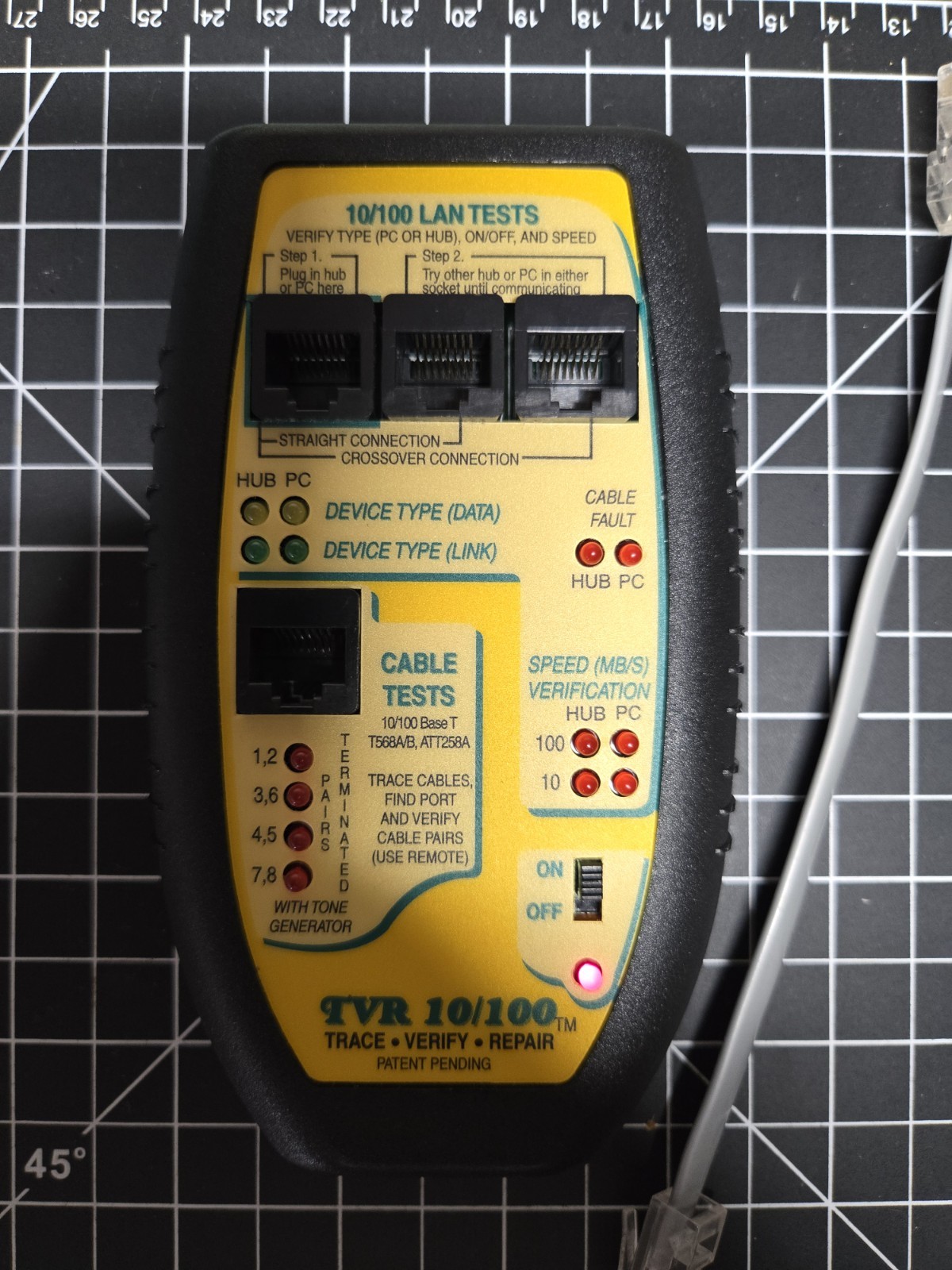 Triplett TVR10/100/1000 Byte Brothers LAN Cable Tester W/CASE *