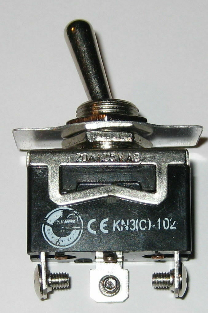 ON / NONE / ON Toggle Switch – SPDT – 125V 20A – 250V 15A – 1/2″ Panel Mount