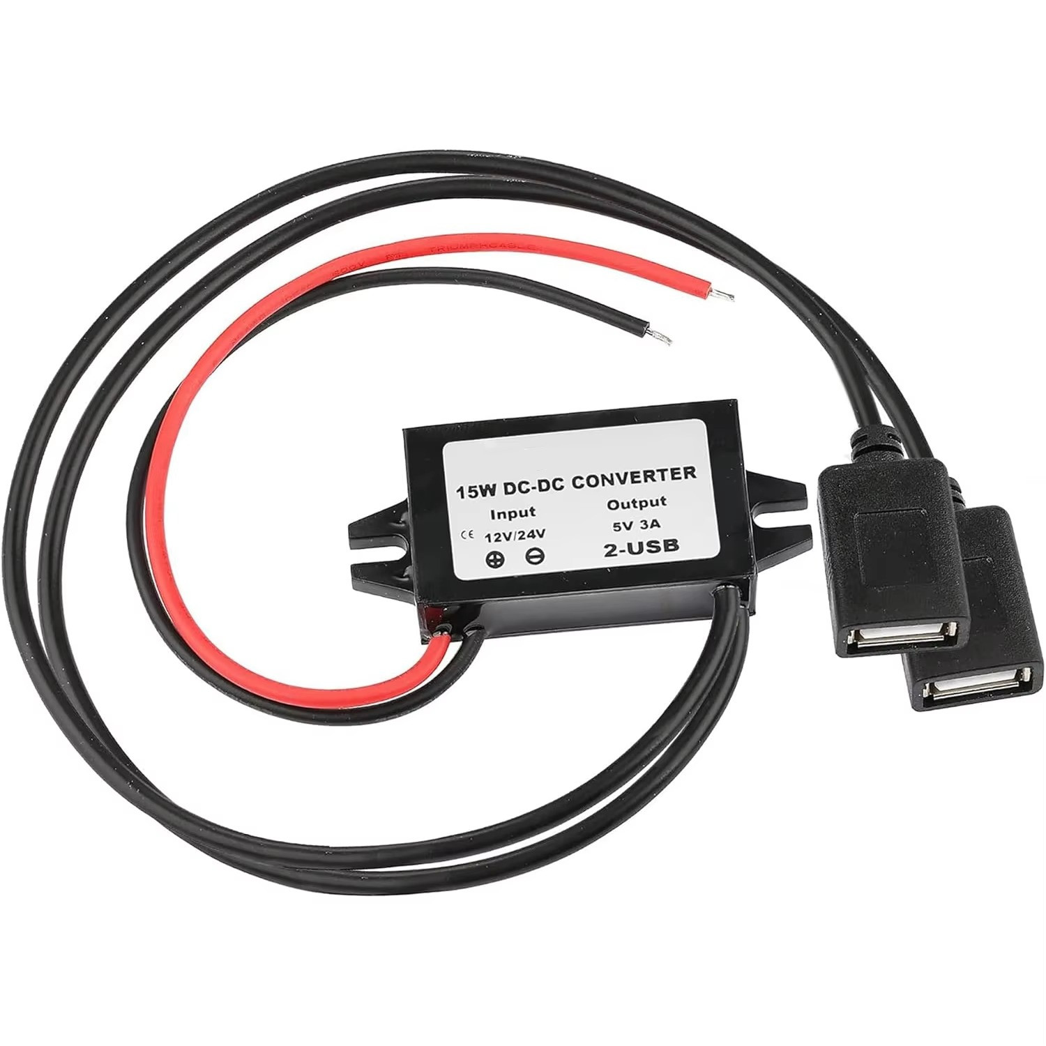 DC 12V to 5V 3A 15W Step down USB Converter Regulator Adapter For Car Charger US