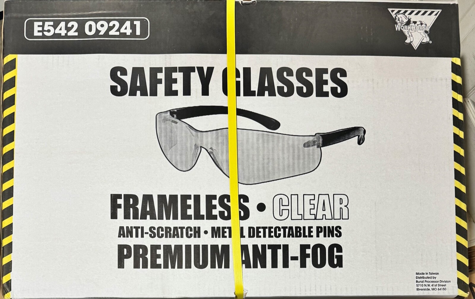 300 Pairs WorkHorse Safety Glasses, Premium Anti-Fog-Scratch E54209241
