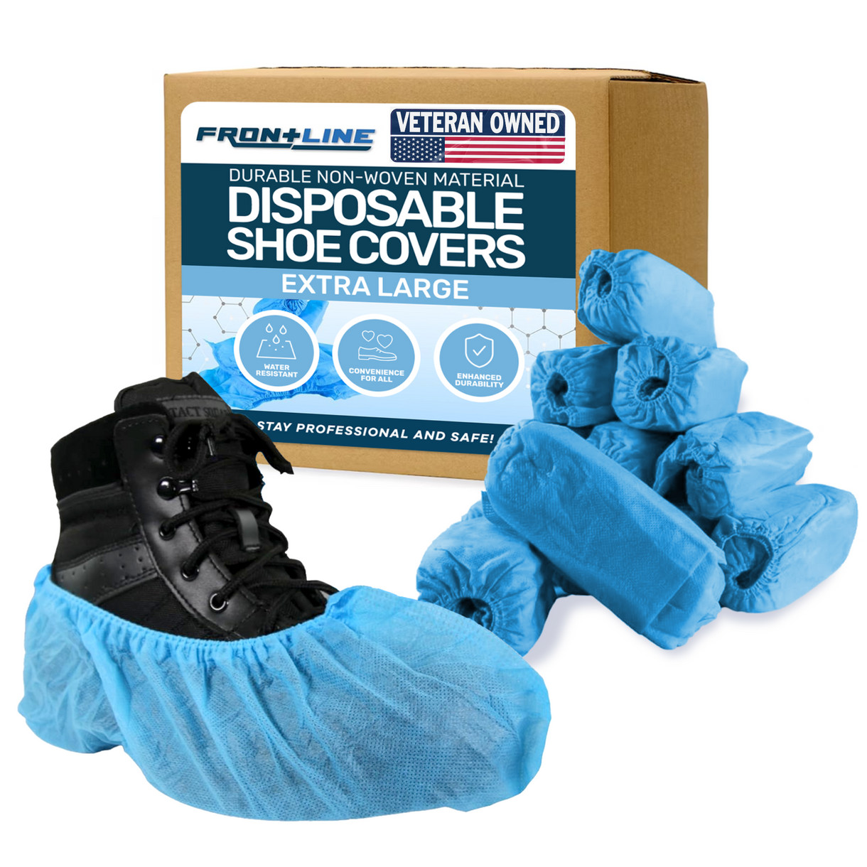 100 Pack Disposable Non‑Woven Shoe Covers Waterproof Booties for Floor Protectio