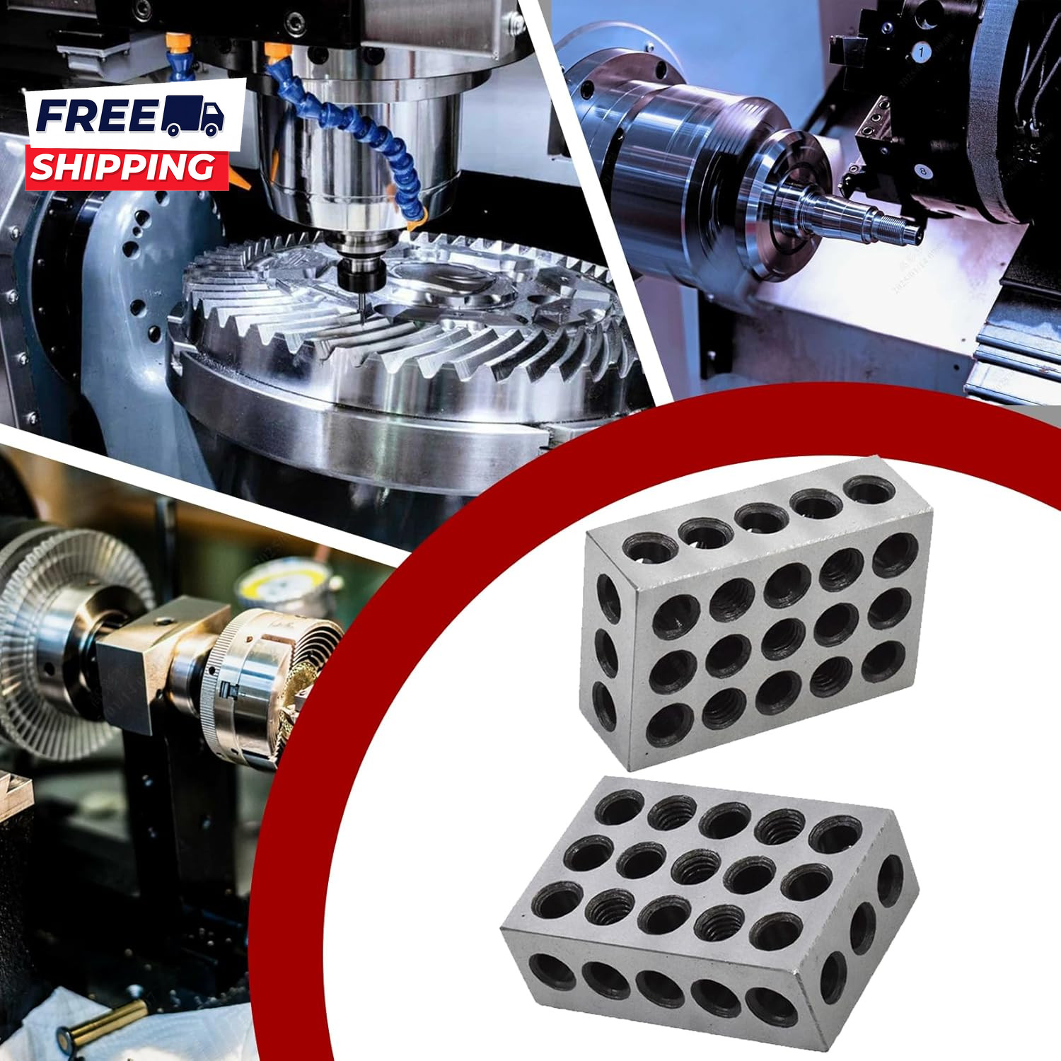 1 X 2 X 3 Inch Blocks Matched Pair Hardened Steel 23 Holes Accuracy 1 2 3 Block