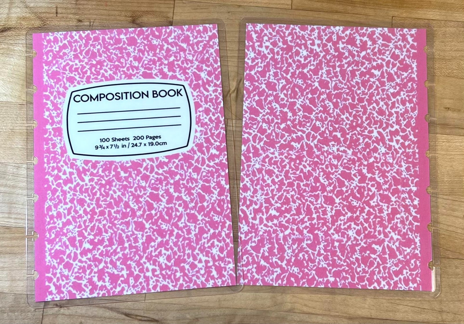 Pink Composition Book Front and Back Cover Set 4 use w/ the MINI Happy Planner-