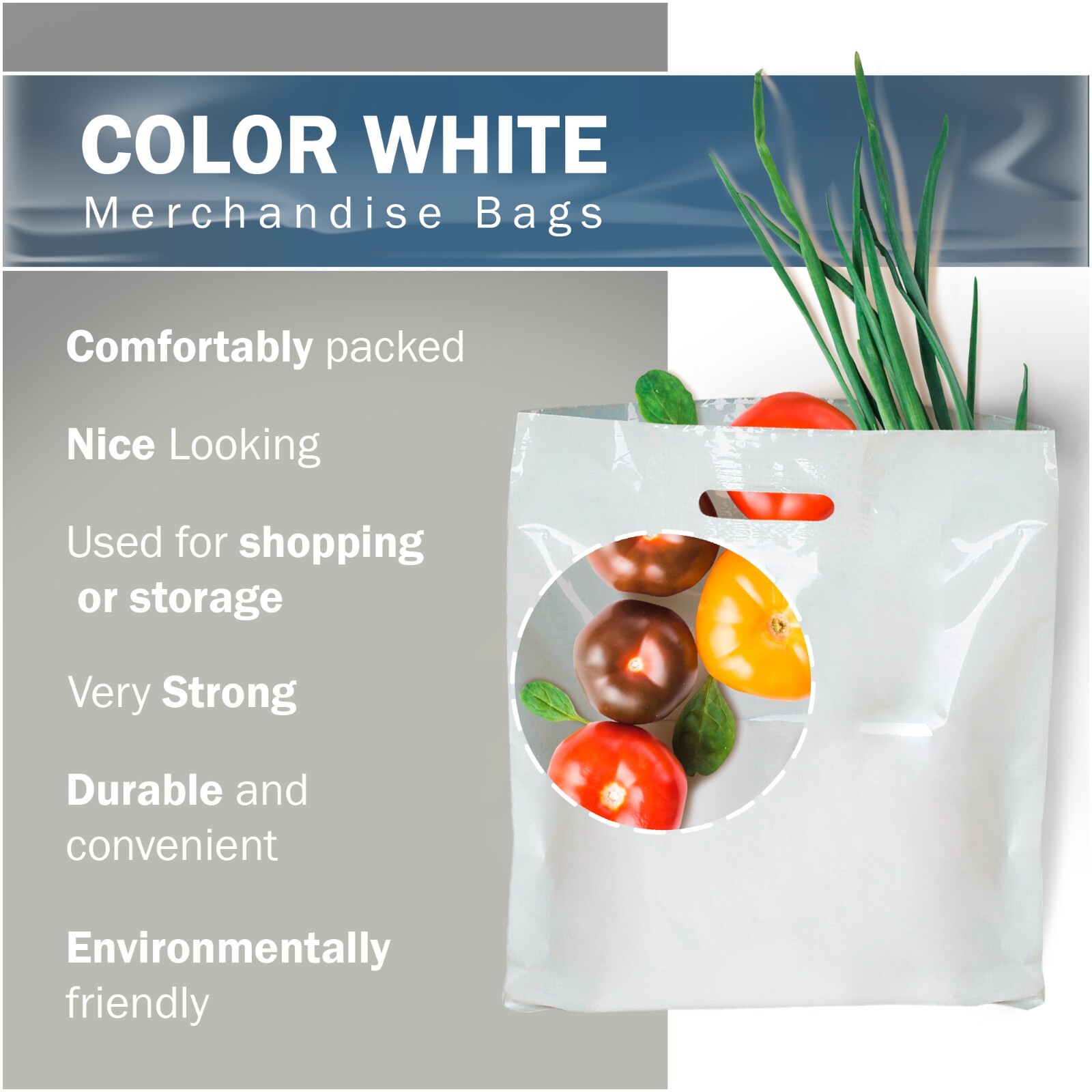 100 Pack 22″ x 22″ with 2 mil Thick Extra Large White Merchandise Plastic Bags