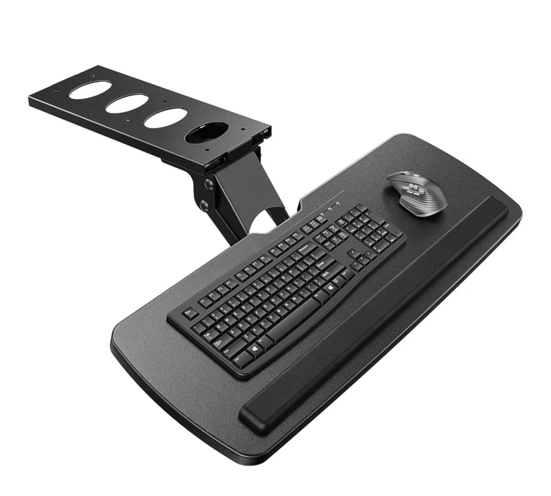 HUANUO Under Desk Keyboard Tray 25” x 9.84”, Adjustable Ergonomic Slide-Out