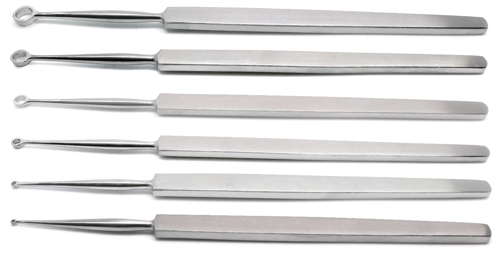 Fox Dermal Curettes Dermatology 1mm,2mm,3mm,4mm,5mm,6mm ENT 6 Pcs Instruments