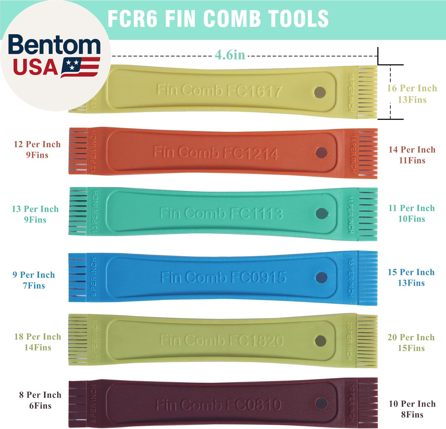 10 Pcs Air Conditioner Fin Comb Cleaner Kit AC Coil Cleaning Brush 5 Different F