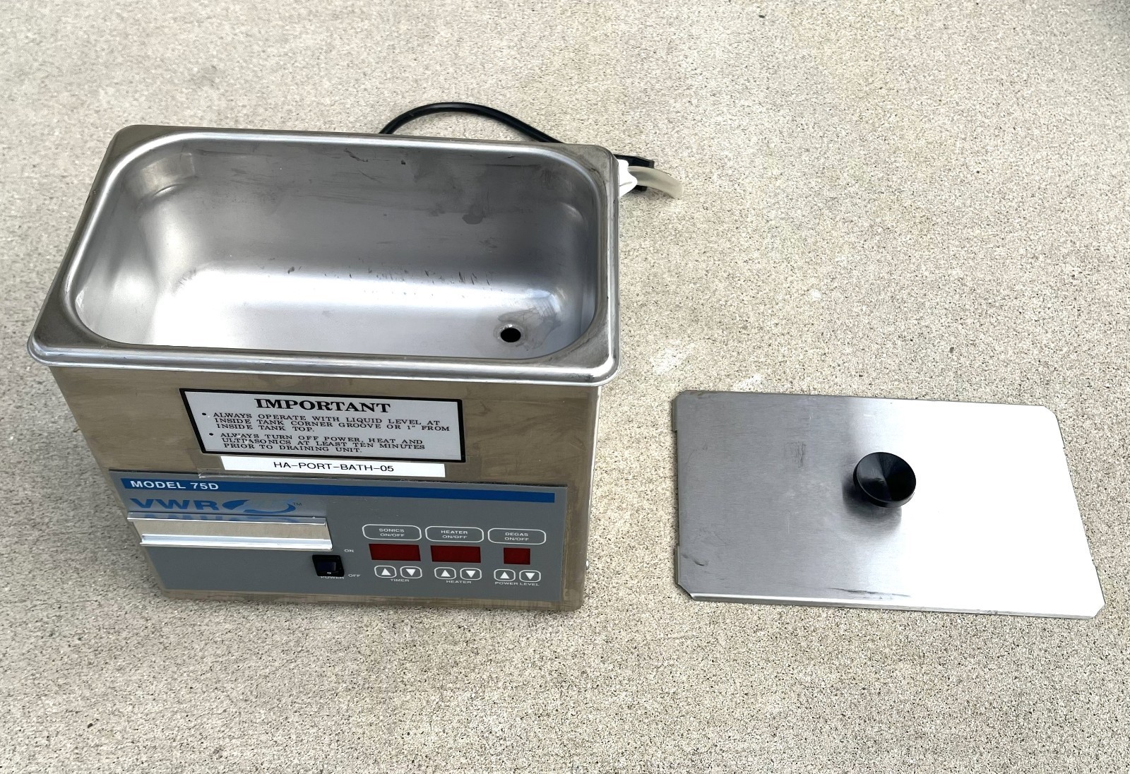 vwr ultrasonic cleaner 75D_tested and warranted