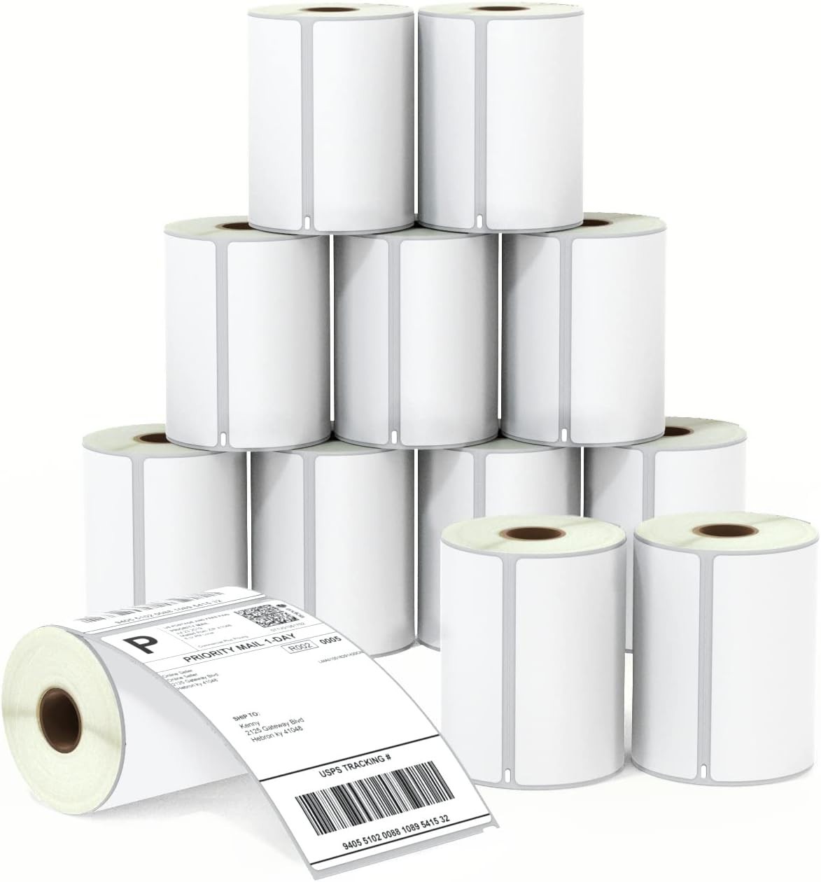 12 Rolls 4×6 Thermal Shipping Labels for DYMO 4XL (1744907) Perforated