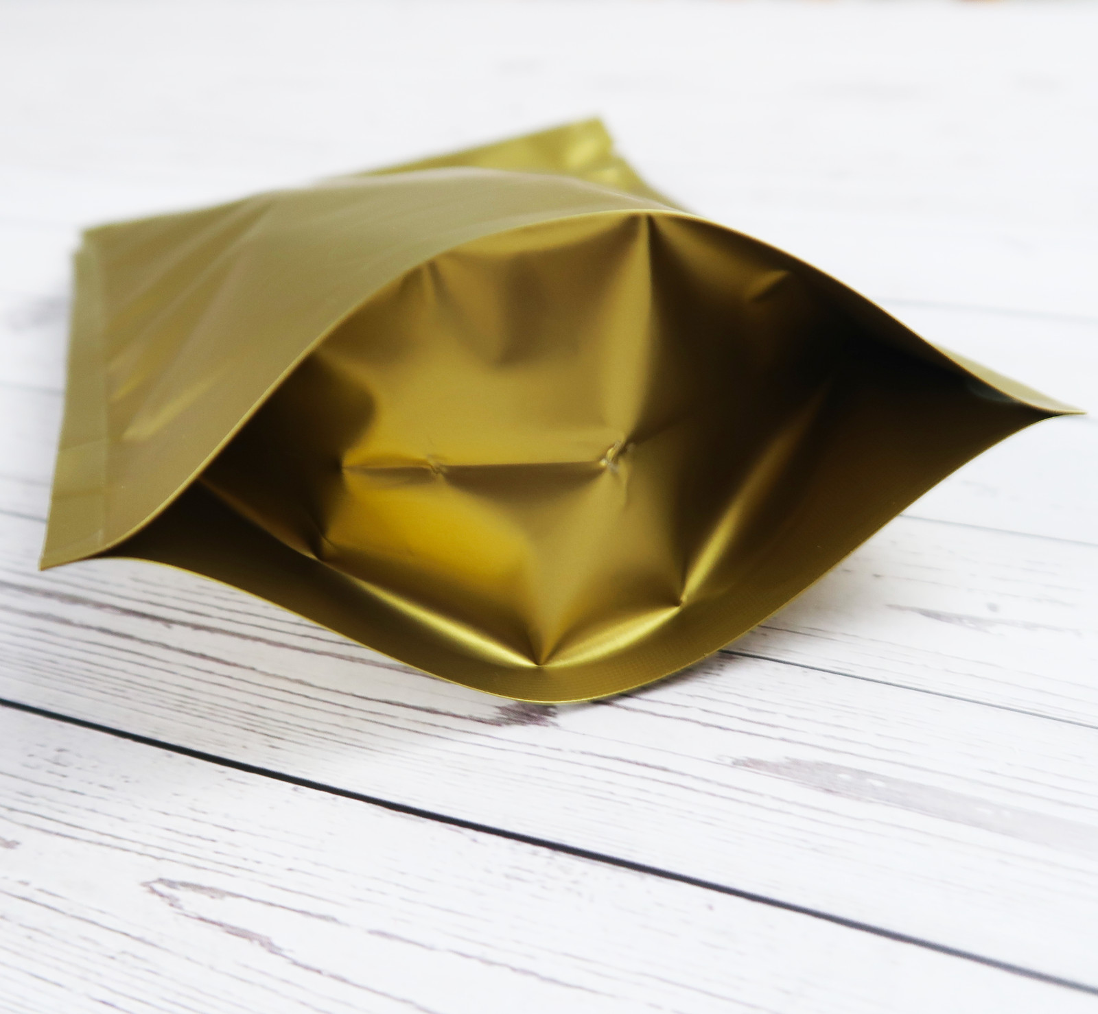 Variety of Sizes for 100pcs Matte Gold Metallized Foil Stand-Up Zipper Bags