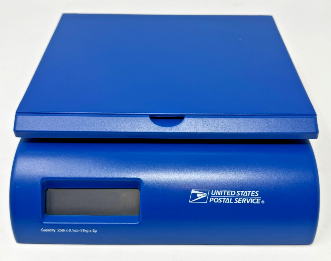 United States Postal Service DS25 Shipping Scale 25lb Digital USB Blue Tested