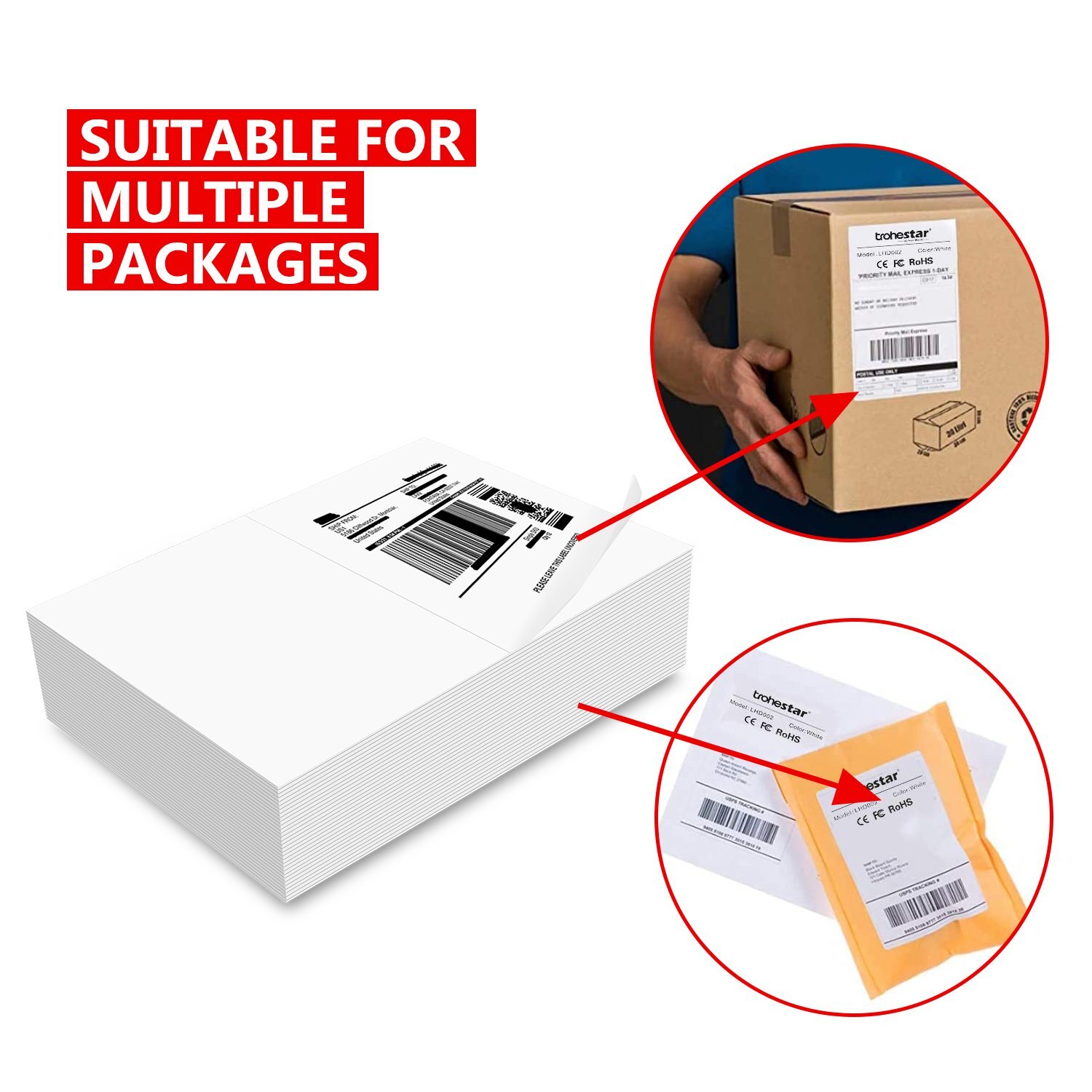 220-8800 8.5×5.5 PremiumSquare Corner Shipping Labels Half Sheet Self Adhesive